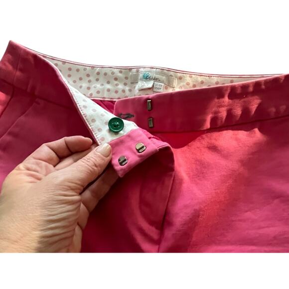 Boden Hot Pink Straight-Leg Pants Size 6R – Cotton Blend with Stretch - Picture 3 of 7